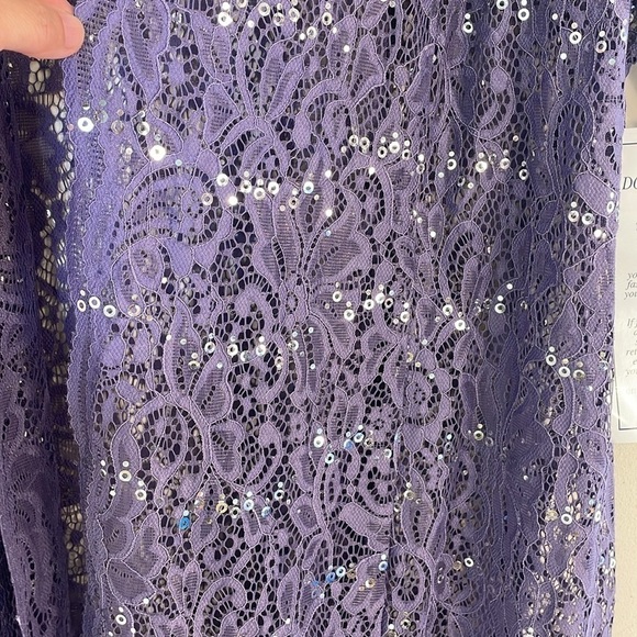 NWT. Roaman’s 34W Open Front Sparkle Sequin Long Lace Jacket. - Picture 6 of 13